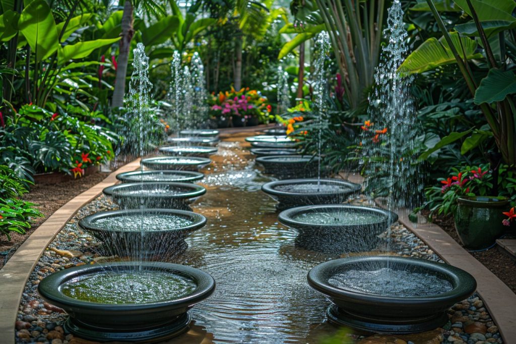 Créer un chemin sensoriel dans votre jardin avec des fontaines