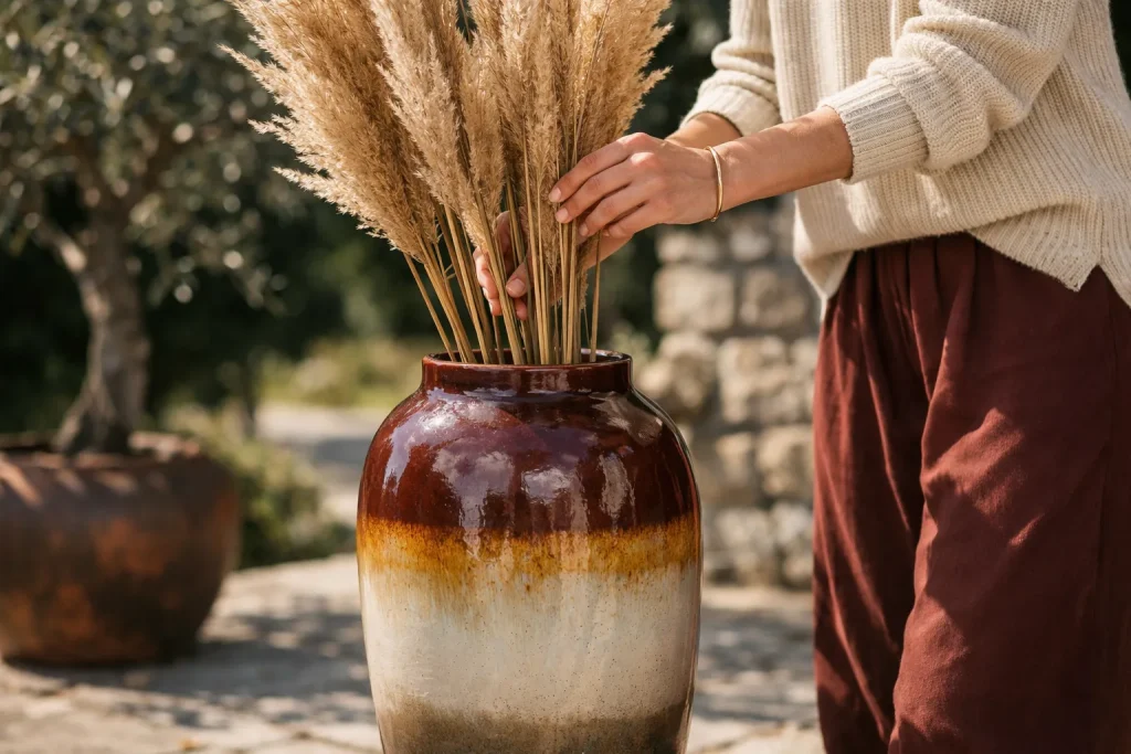 L&rsquo;art de décorer avec un grand vase à poser au sol