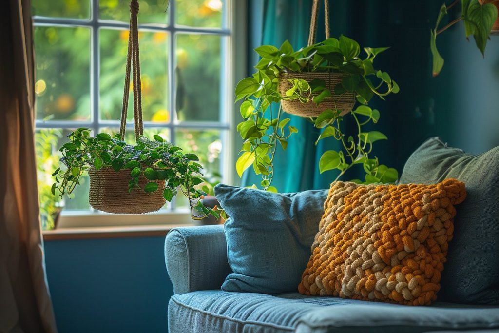 Transformez votre salon avec des portes-plantes de style boho chic