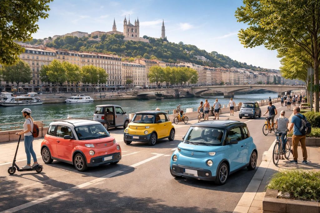 Se déplacer à Lyon avec les solutions de mobilité partagée en Citroën Ami et véhicules électriques urbains